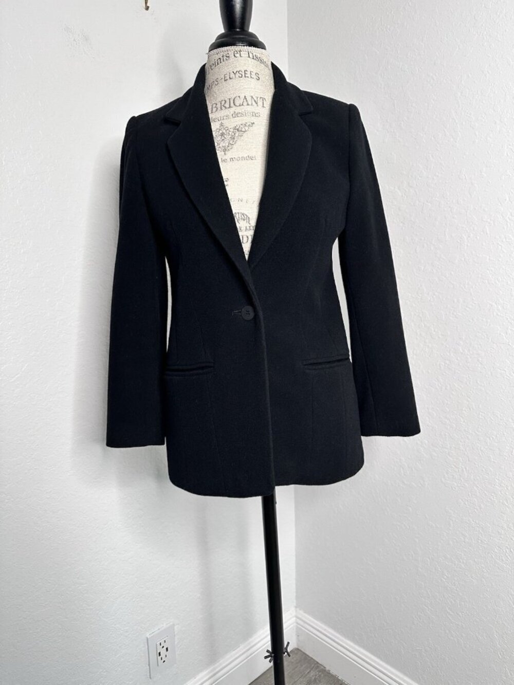 Kate Hill Wool‎ Blazer Women's 2P Black